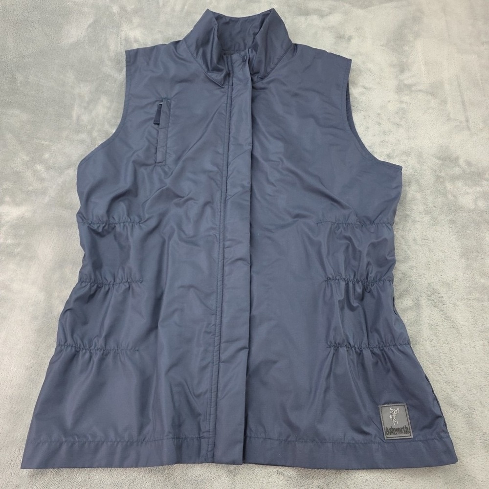 Ashworth Golf Vest Women Size US M Matte Blue Tapered Athletic Fit Water Resist